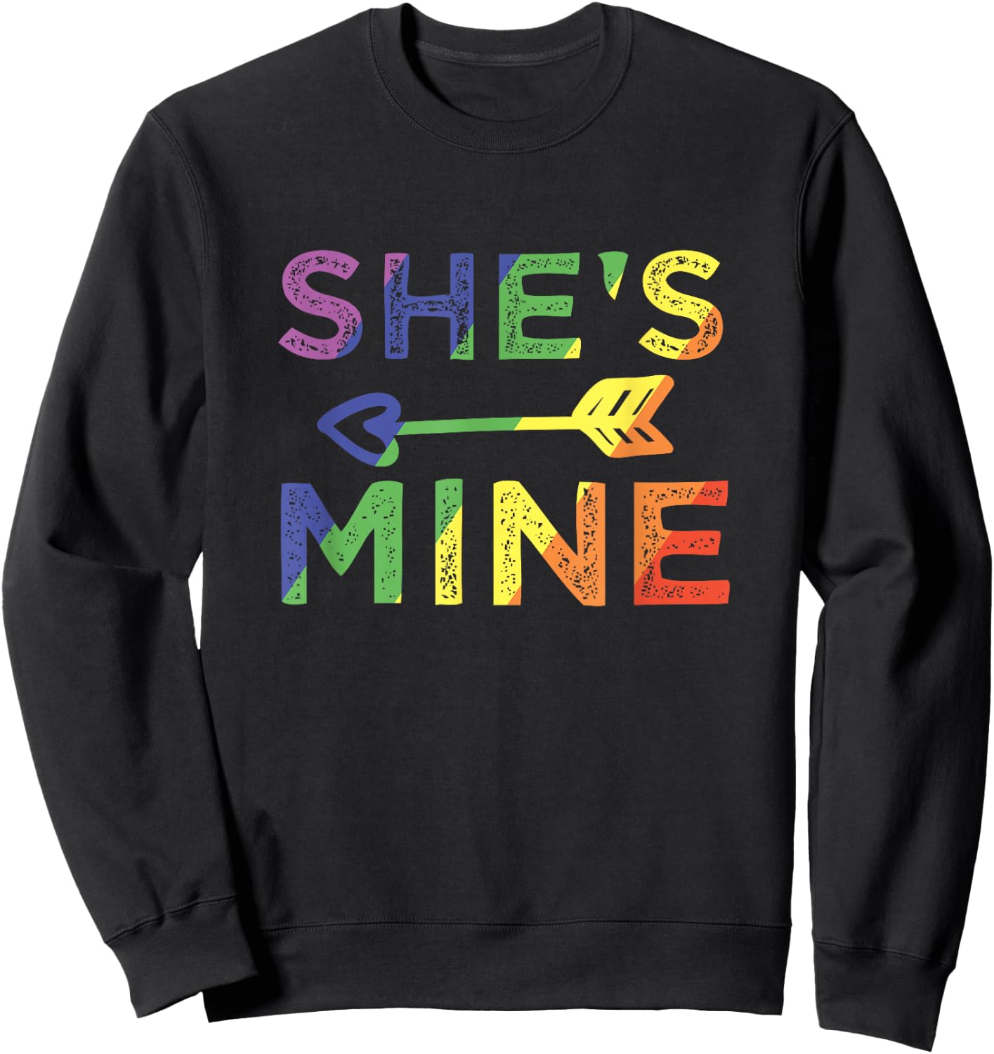 Lesbian Couple She's Mine I'm Hers Matching LGBT Pride Sweatshirt - Sweatshirt | Black