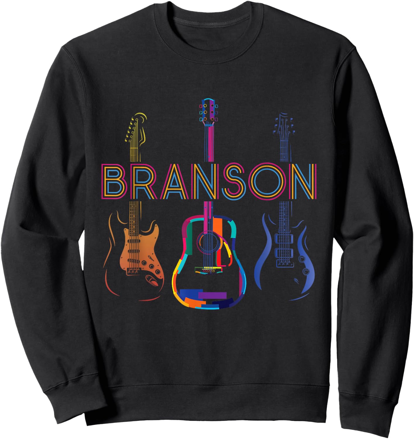 Branson Missouri Vacation Music Guitar Souvenir Sweatshirt - Sweatshirt | Black