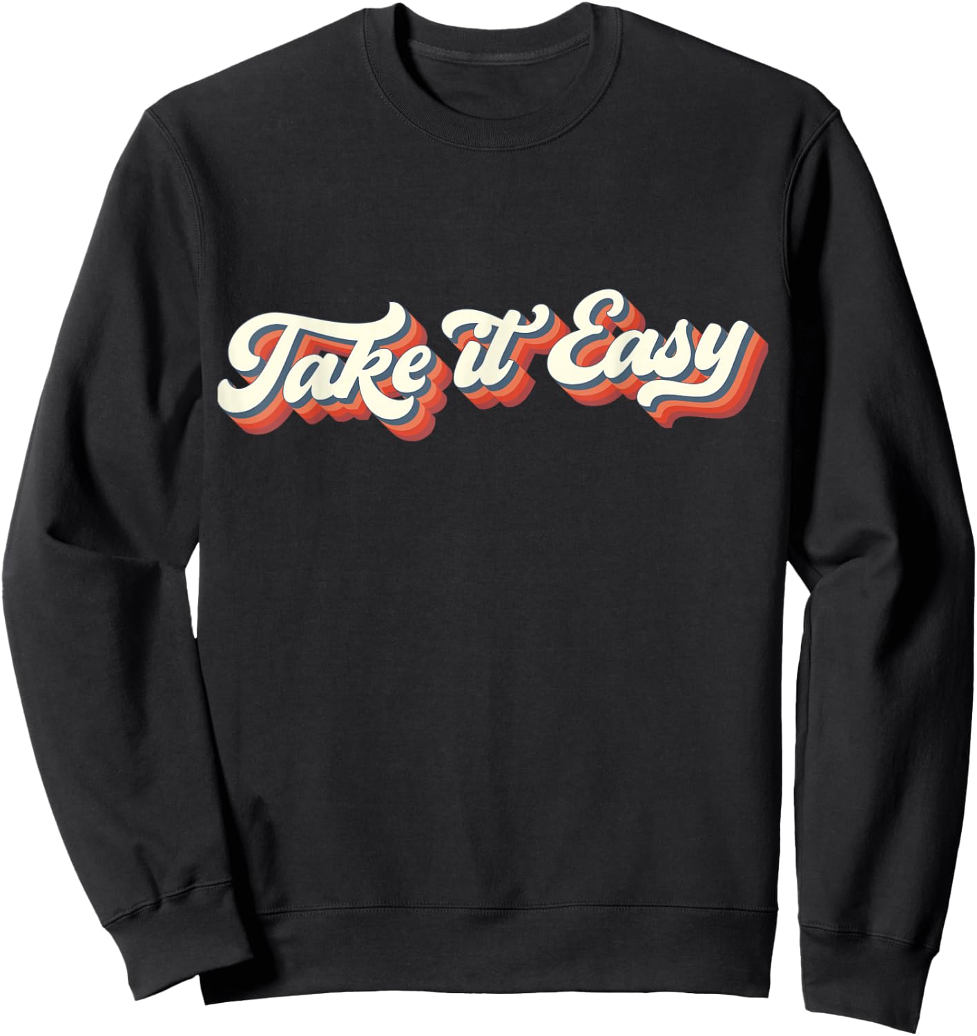 Retro Distressed 70's Take It Easy Sweatshirt - Sweatshirt | Black
