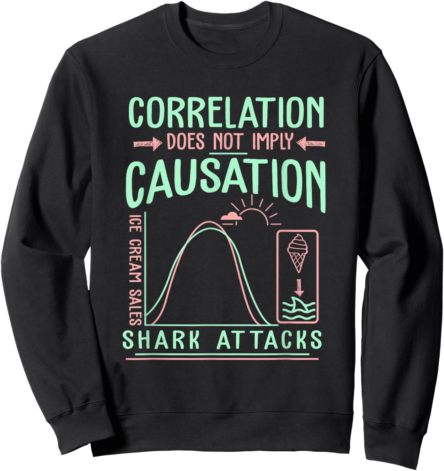 Funny Correlation Does Not Imply Causation Sweatshirt - Sweatshirt | Black