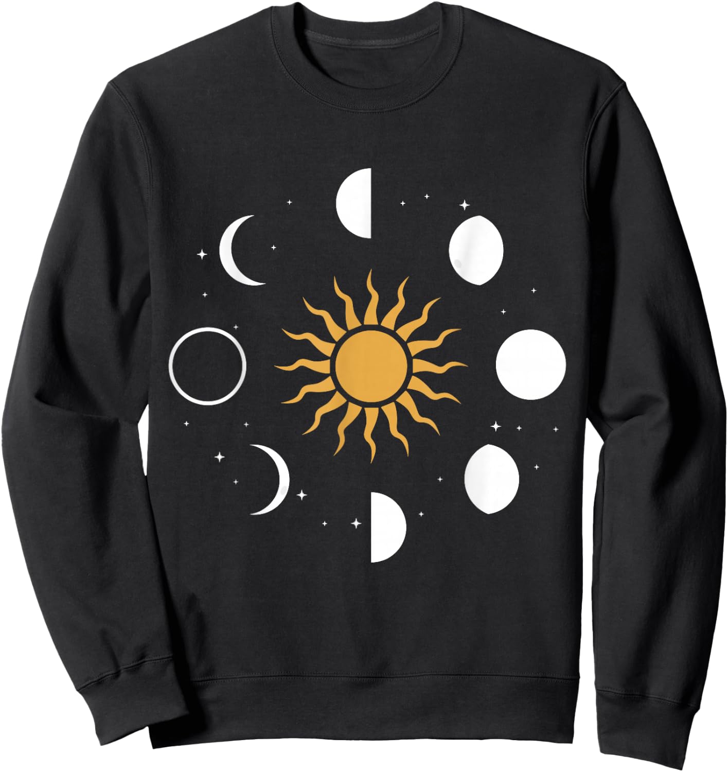 Sun Lunar Phases Moon Phase Earth Hemisphere New Moon Sweatshirt - Sweatshirt | Black