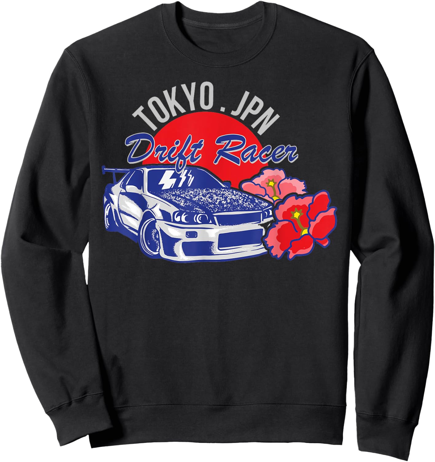 JDM Tokyo Japan Drift Race Car Tuning Retro Vintage Graphic Sweatshirt - Sweatshirt | Black