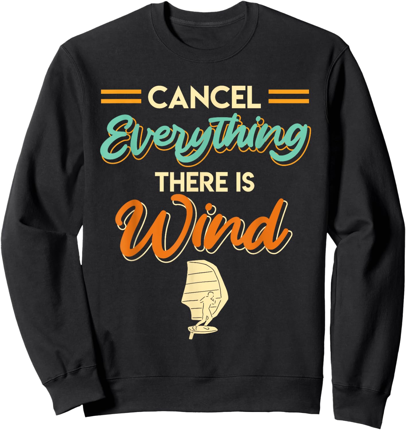 Wing Foil Wing Surf Wingfoiling Wingsurfing Sweatshirt - Sweatshirt | Black