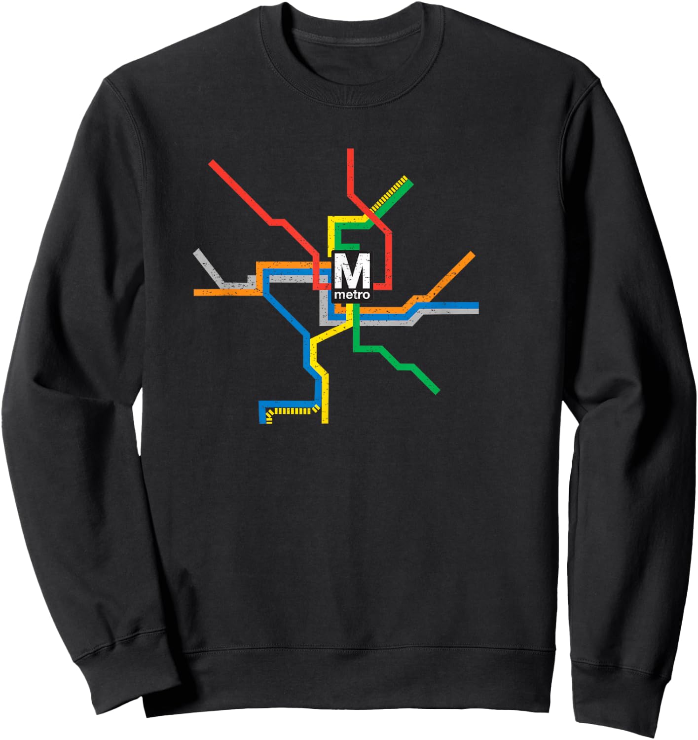 Washington DC Metro Map Shirt Vintage DC Subway Sweatshirt - Sweatshirt | Black