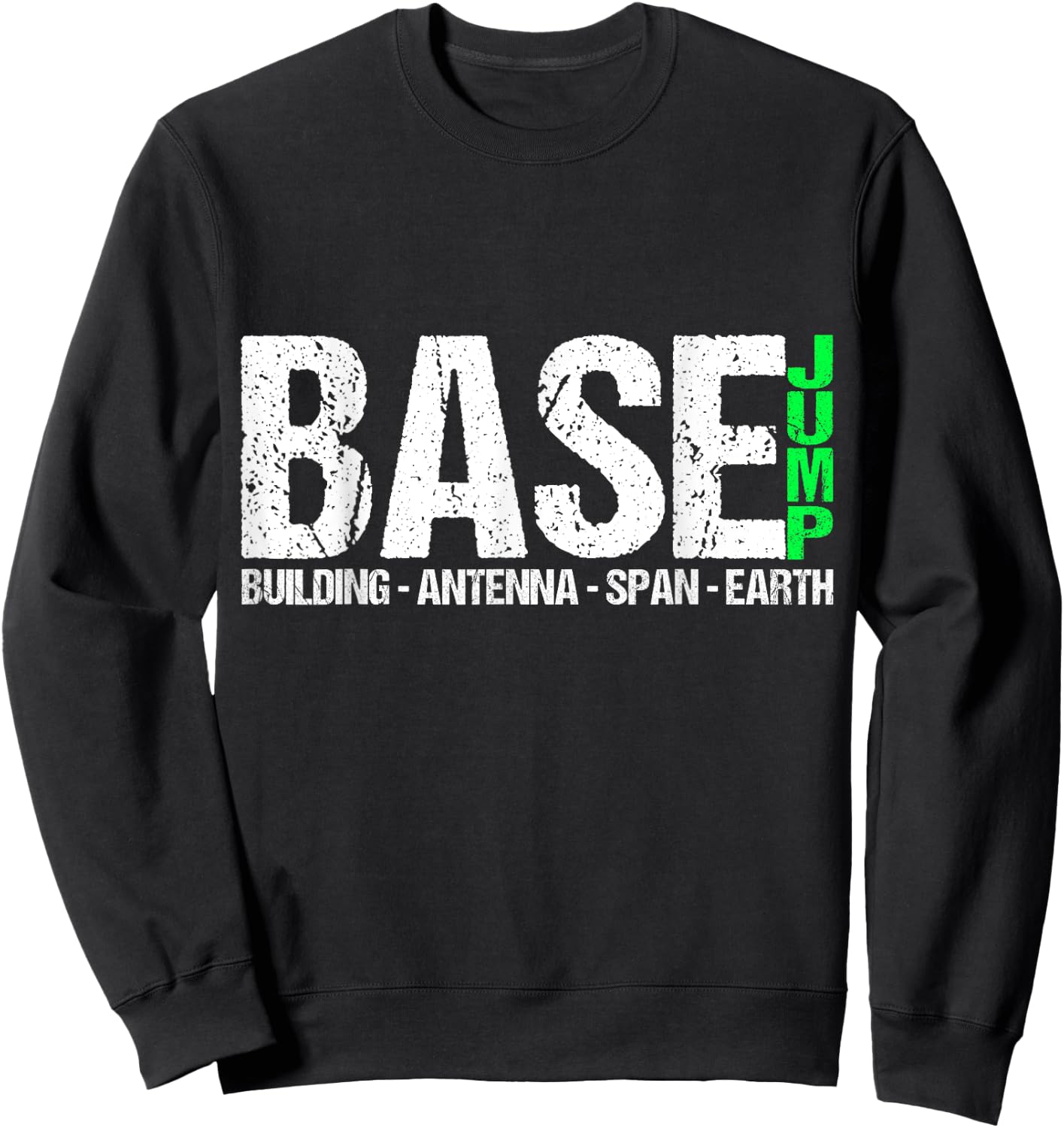 Base Jumping Jump Parachute Springer Wingsuit Extreme Sport Sweatshirt - Sweatshirt | Black
