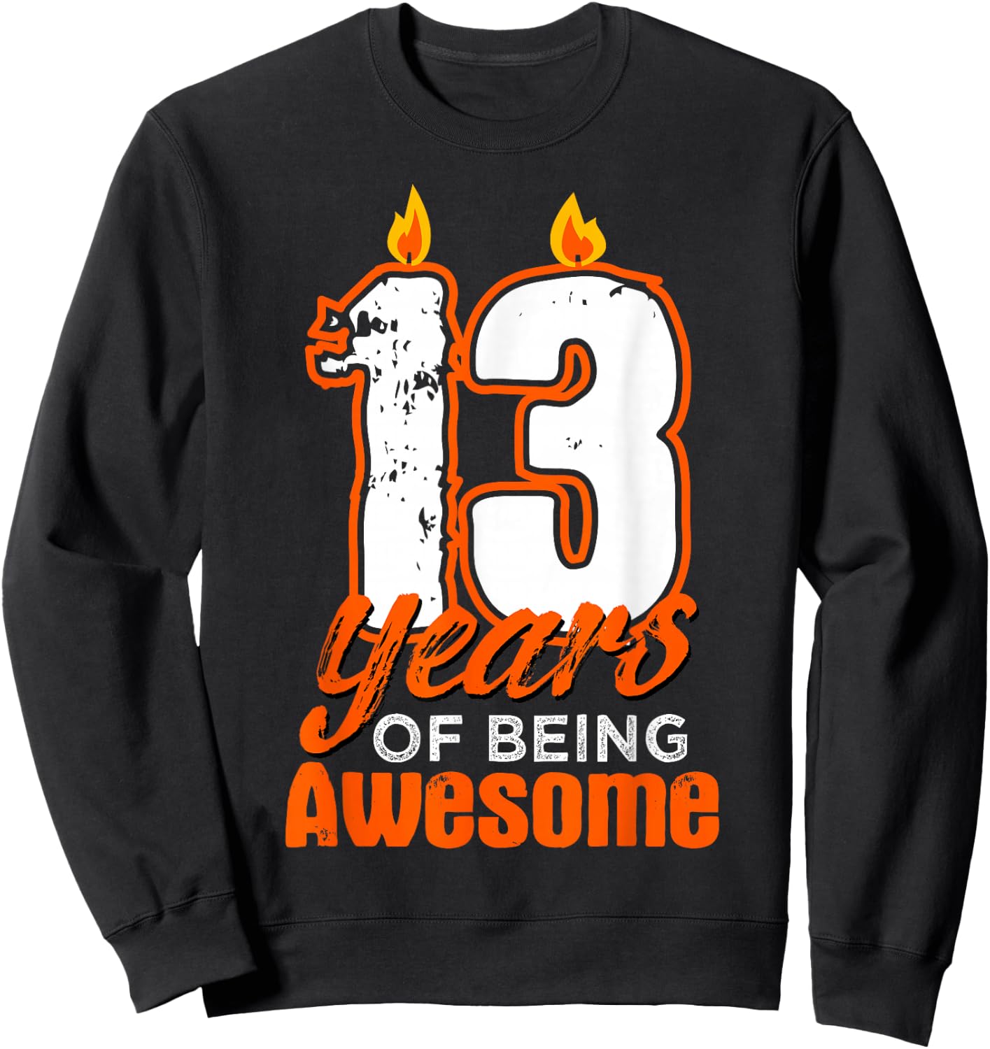Candle 13 Birthday Party Wishes Cake Decoration Candlelight Sweatshirt - Sweatshirt | Black