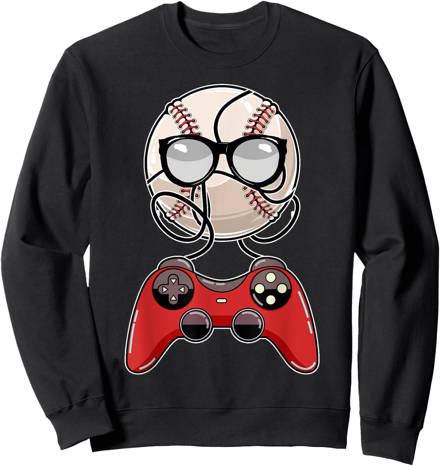Video-game Controller Baseball Gaming Sports Player Gamer Sweatshirt - Sweatshirt | Black