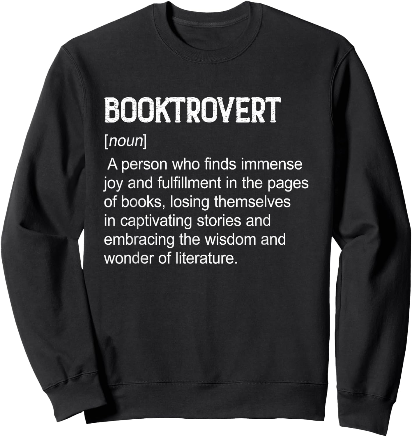 BookTrovert Book Lover Reading Nerd Definition Dictionary Sweatshirt - Sweatshirt | Black