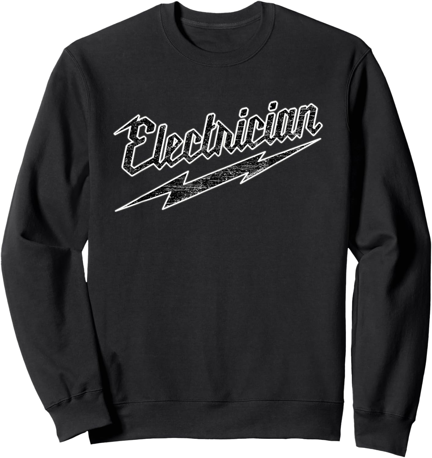 Electrician Sparky Local Trade Power Tool Logo Distressed Sweatshirt - Sweatshirt | Black