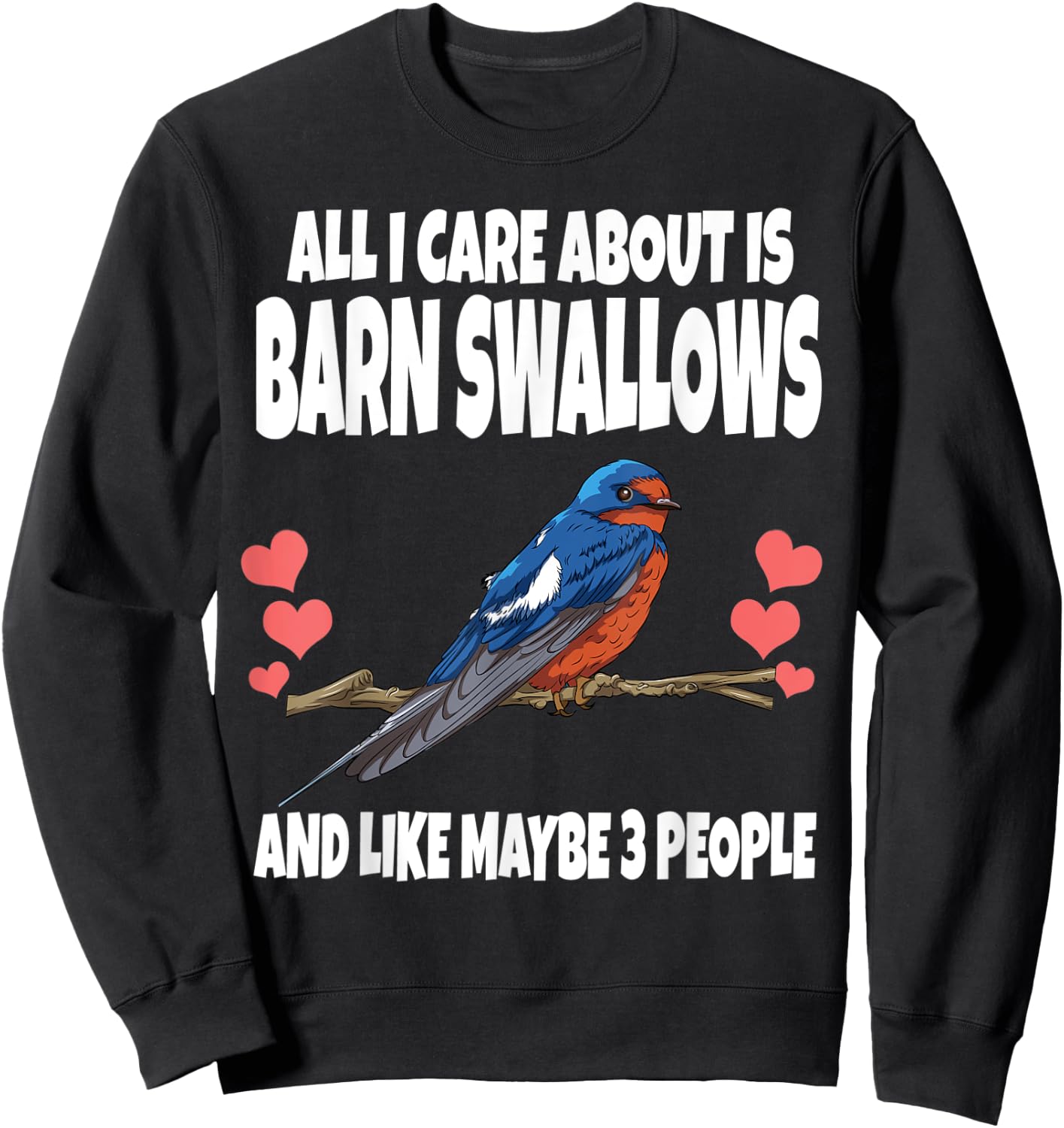 All I Care About Is Barn Swallows And Like Maybe 3 People Sweatshirt - Sweatshirt | Black