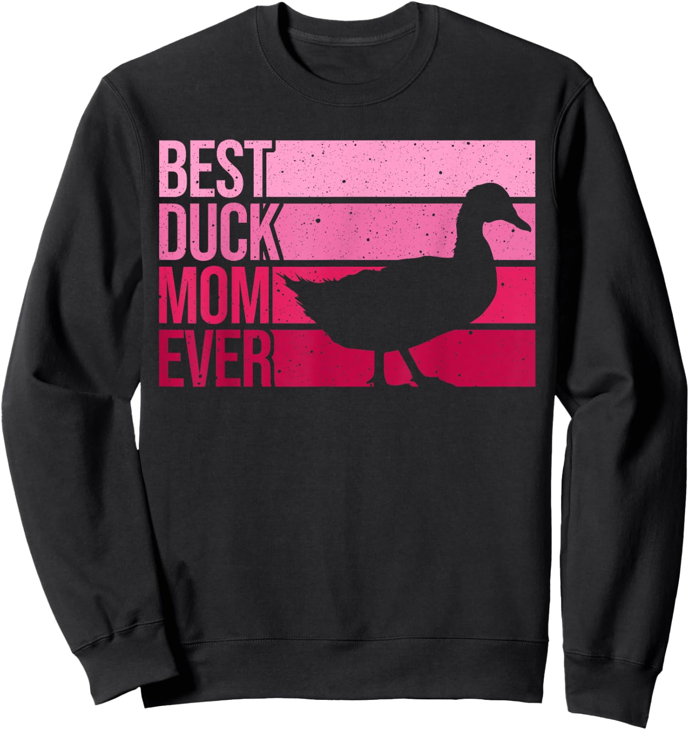 Funny Duck Mom Art Girls Mother's Day Duck Lovers Sweatshirt - Sweatshirt | Black