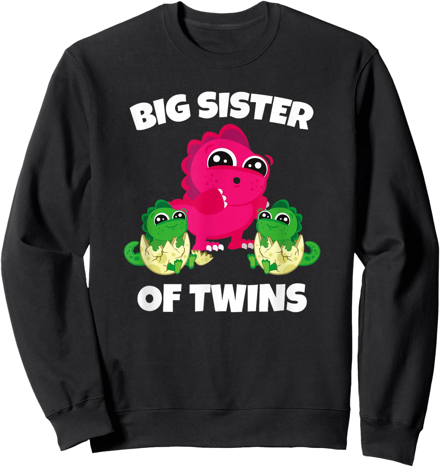 Big Sister Of Twins - New Sister Sibling Sweatshirt - Sweatshirt | Black