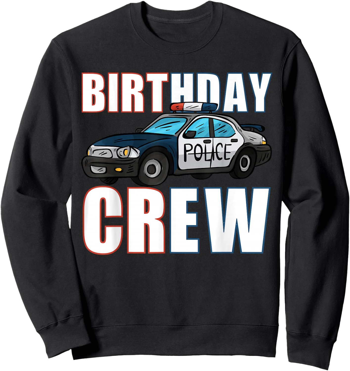 Kids Police Birthday Crew Policeman Officer Cop Boys Sweatshirt - Sweatshirt | Black