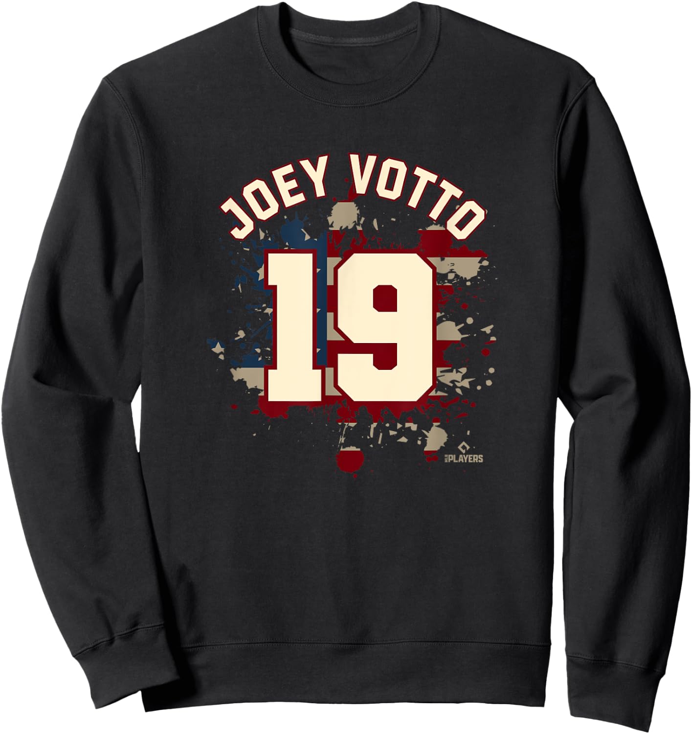 Joey Votto Vintage Flag Ohio MLBPA Who Patriotic Women Men Sweatshirt - Sweatshirt | Black