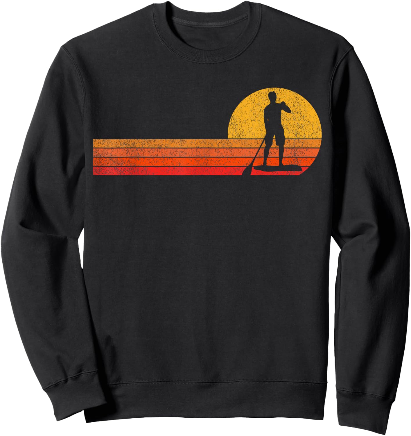 Retro Paddleboarding Stand Up Paddle Board Paddleboard Sweatshirt - Sweatshirt | Black