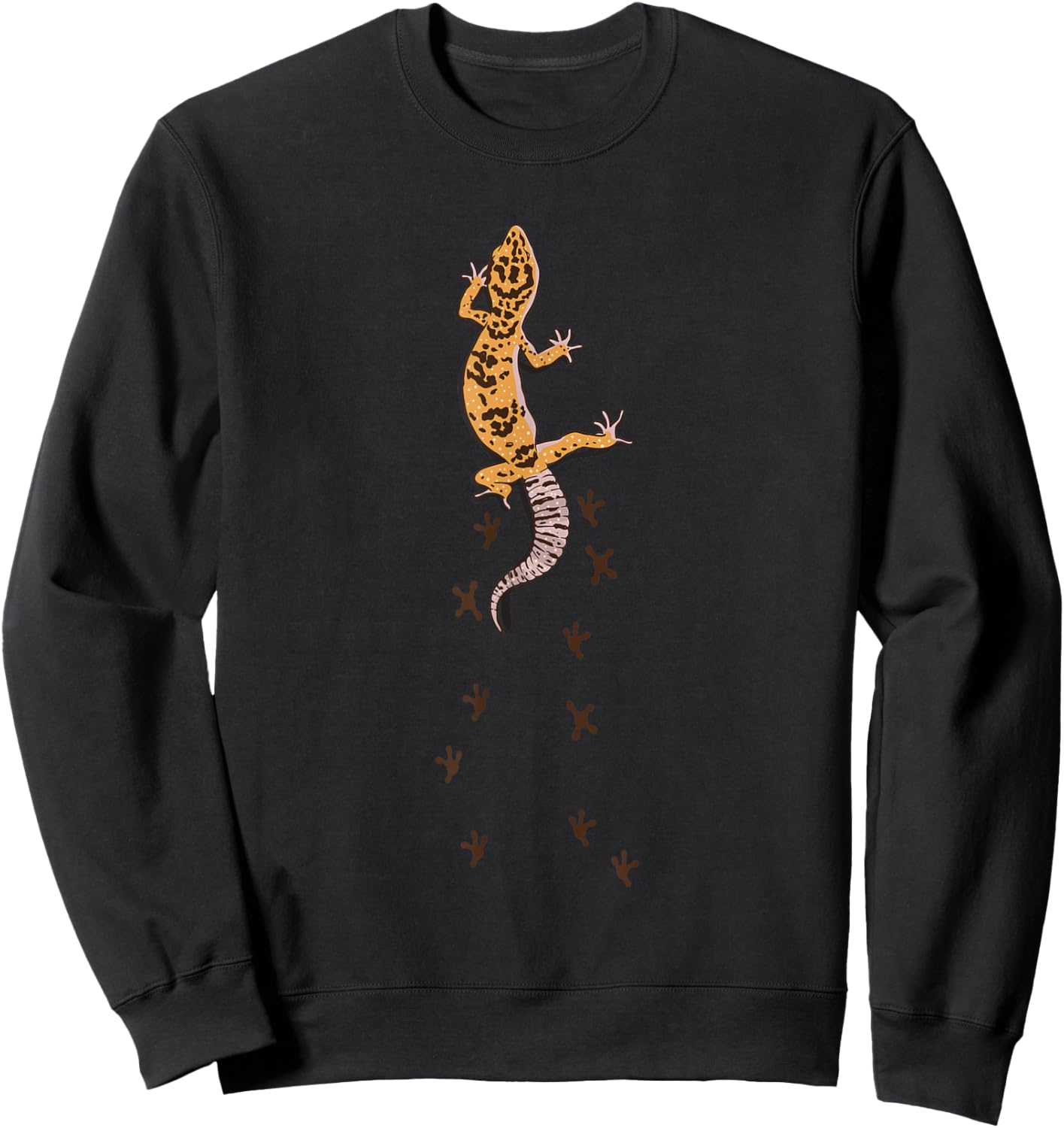Leopard Gecko Tracks Lizard Lover Gift Sweatshirt - Sweatshirt | Black