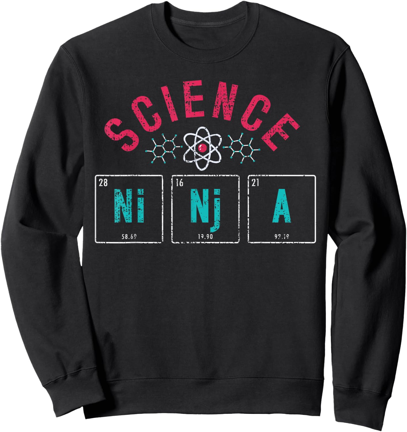 Science Ninja Periodic Table Physics Vintage Gift Scientists Sweatshirt - Sweatshirt | Black