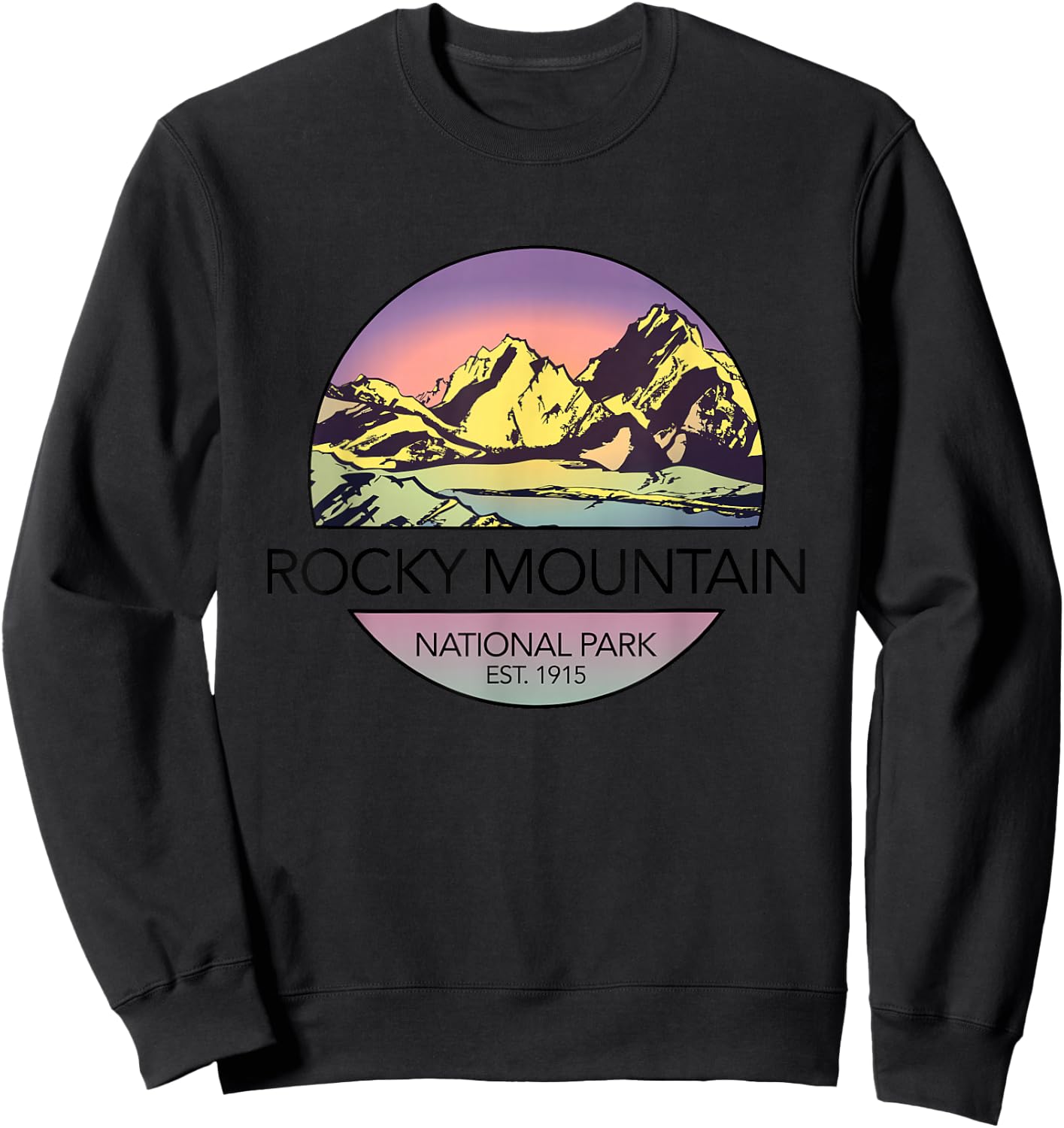 Vintage Rocky Mountain National Park Retro Sweatshirt - Sweatshirt | Black
