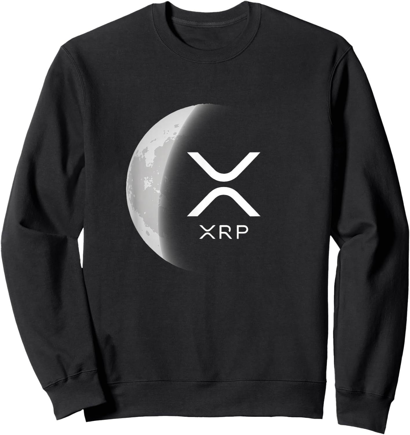 Internet money cryptocurrency Ripple XRP Moon Sweatshirt - Sweatshirt | Black