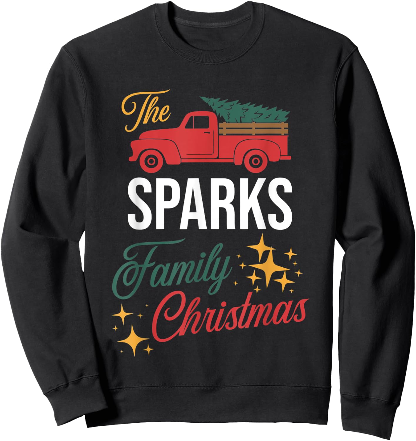 The Sparks Family Christmas Matching Pajamas Group Gift Sweatshirt - Sweatshirt | Black