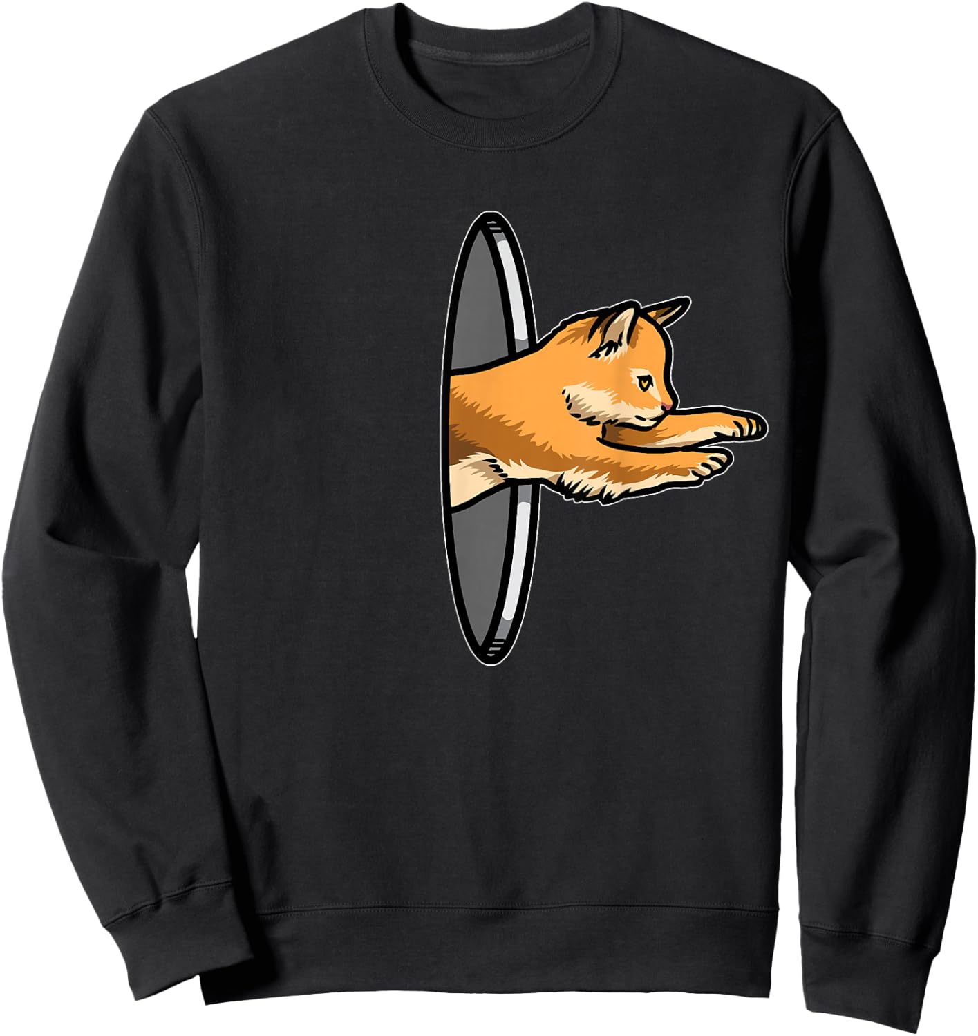 Matching Couple Cat Lover Funny Portal Animal & Her Sweatshirt - Sweatshirt | Black