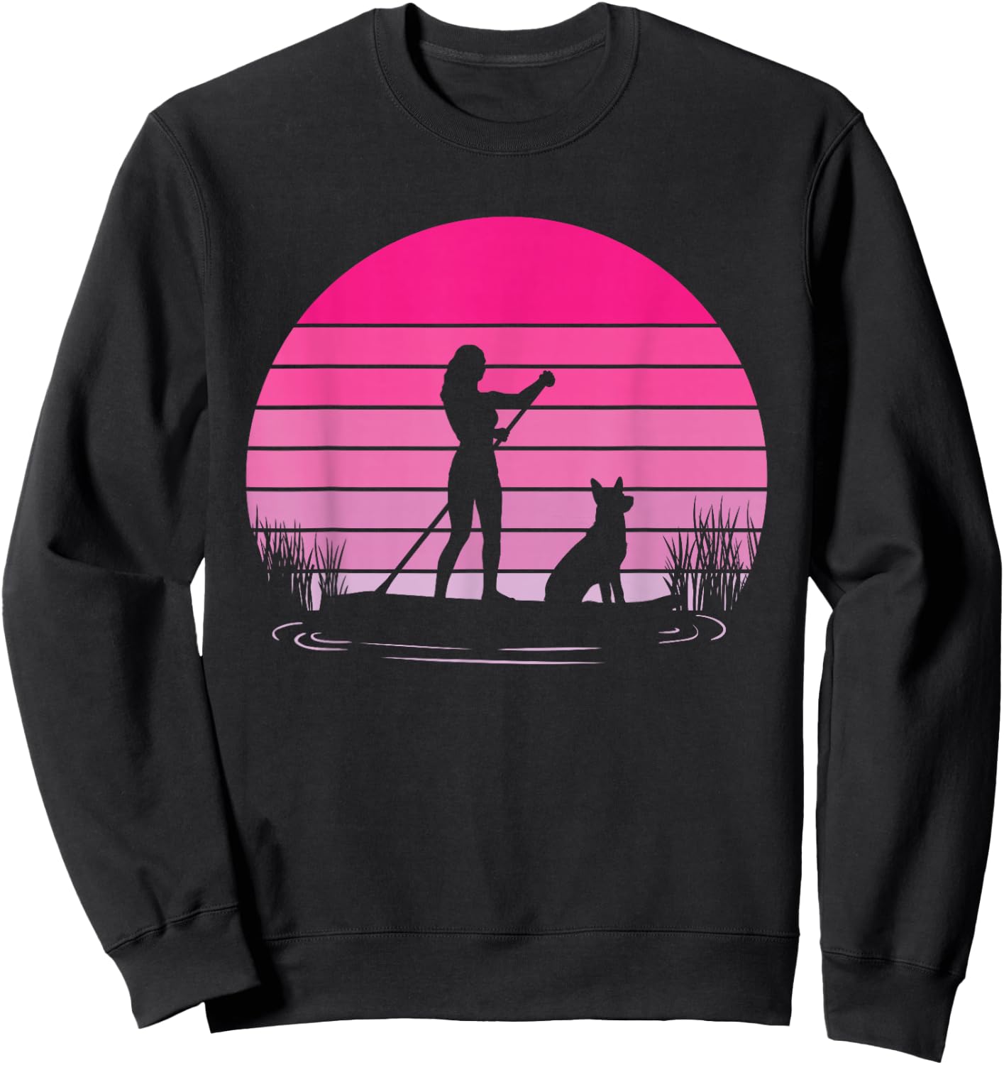 Paddleboarding Dog SUP Stand Up Paddle Board Sweatshirt - Sweatshirt | Black