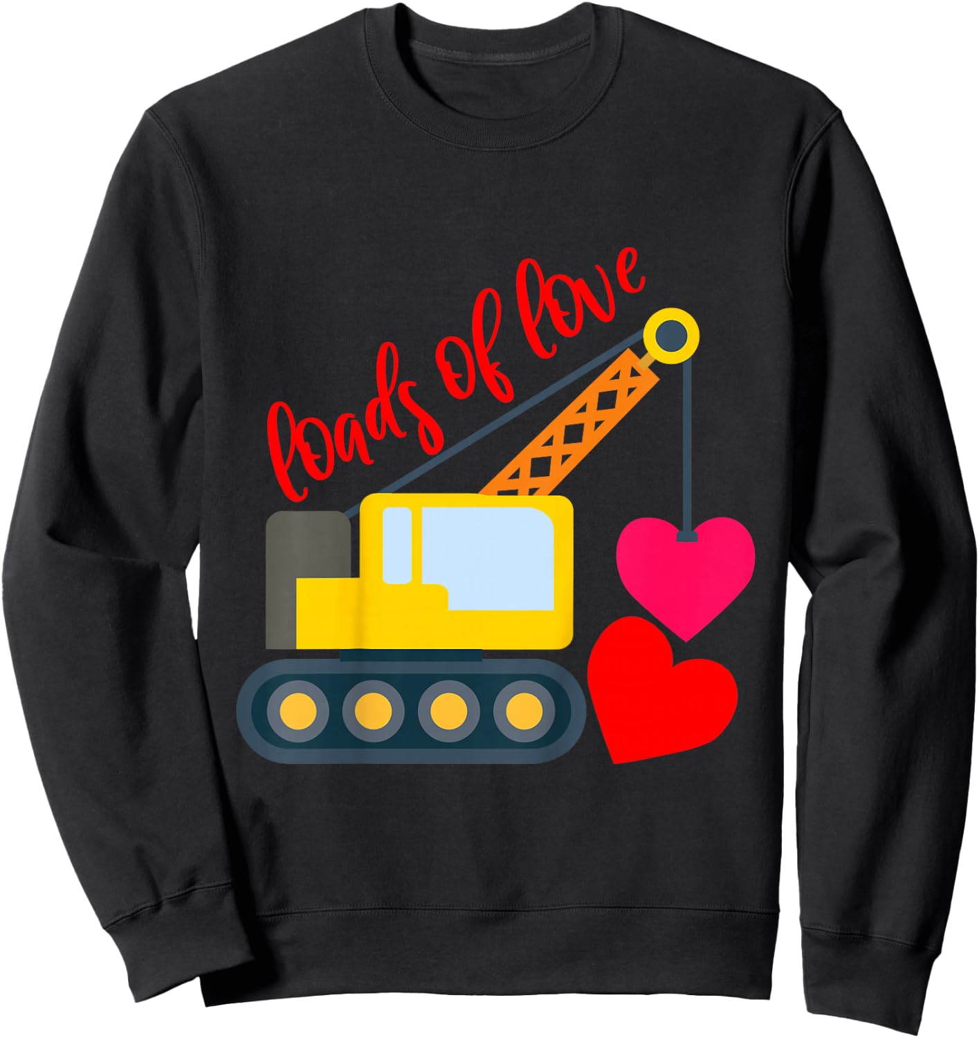 Kids Boys Valentines Day Loads of Love Toddler Girl Truck Hearts Sweatshirt - Sweatshirt | Black