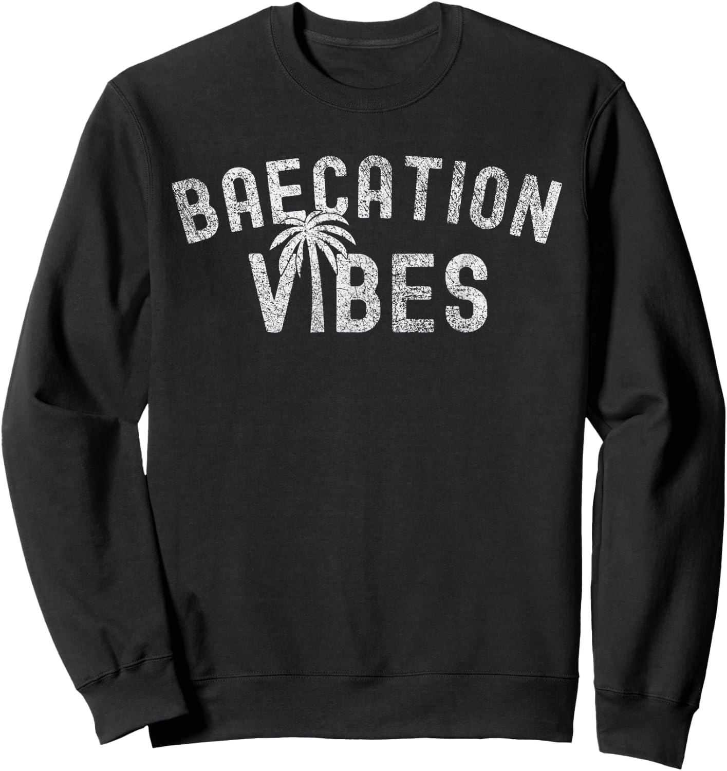 Cute Couples Trip Matching Vacation Vibes Baecation Sweatshirt - Sweatshirt | Black