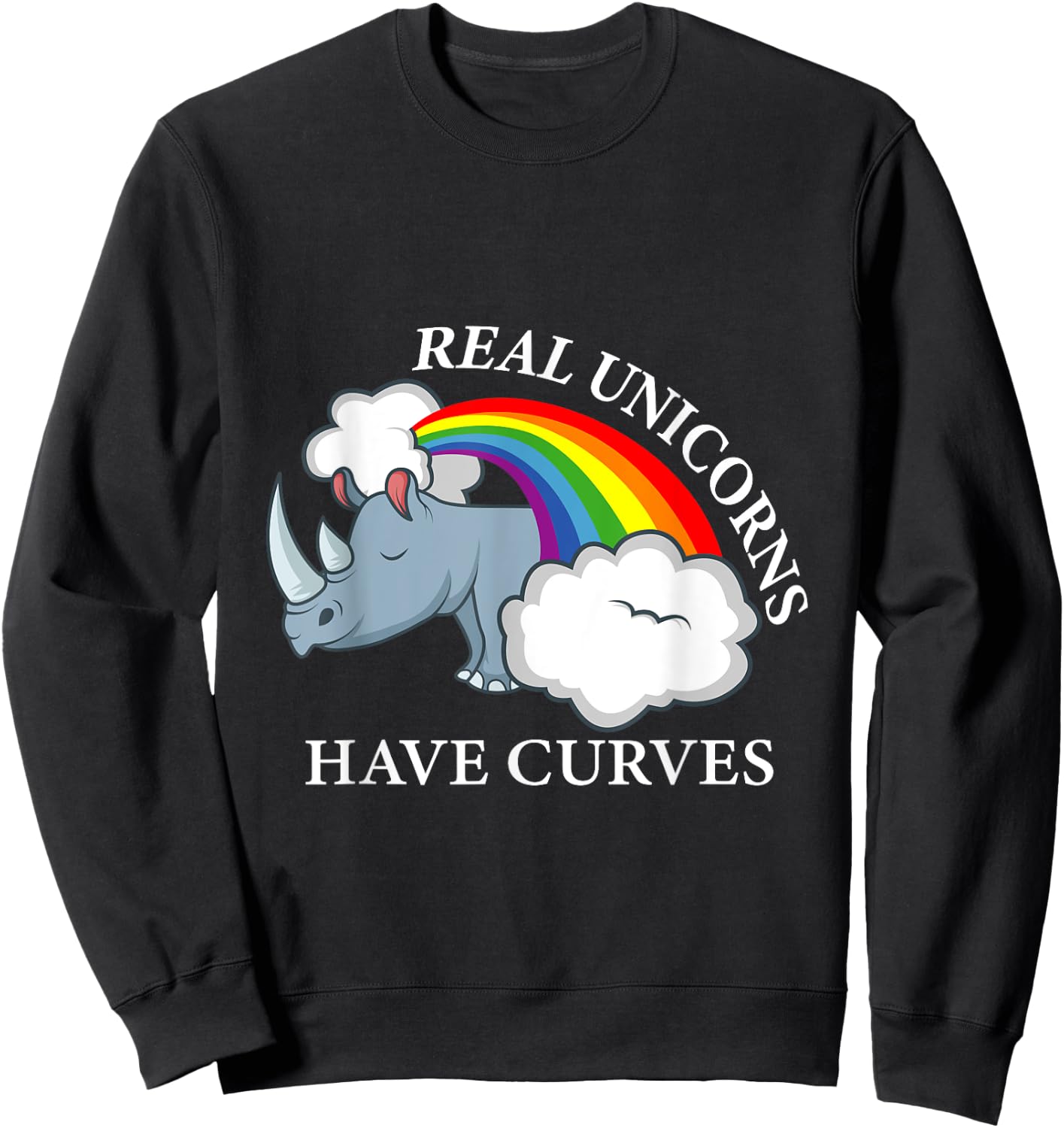 Real unicorns have curves Animal Lover Sweatshirt - Sweatshirt | Black