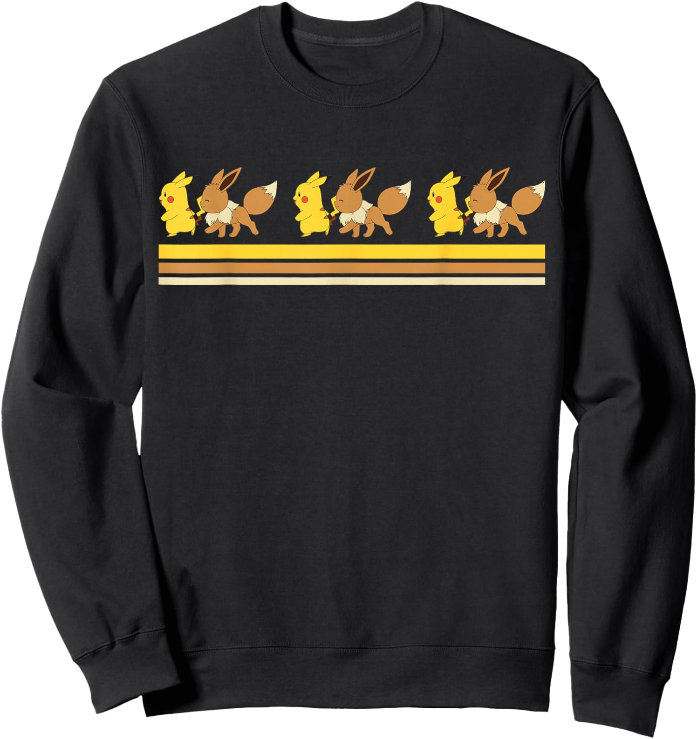 Pokemon Eevee and Pikachu Sweatshirt - Sweatshirt | Black