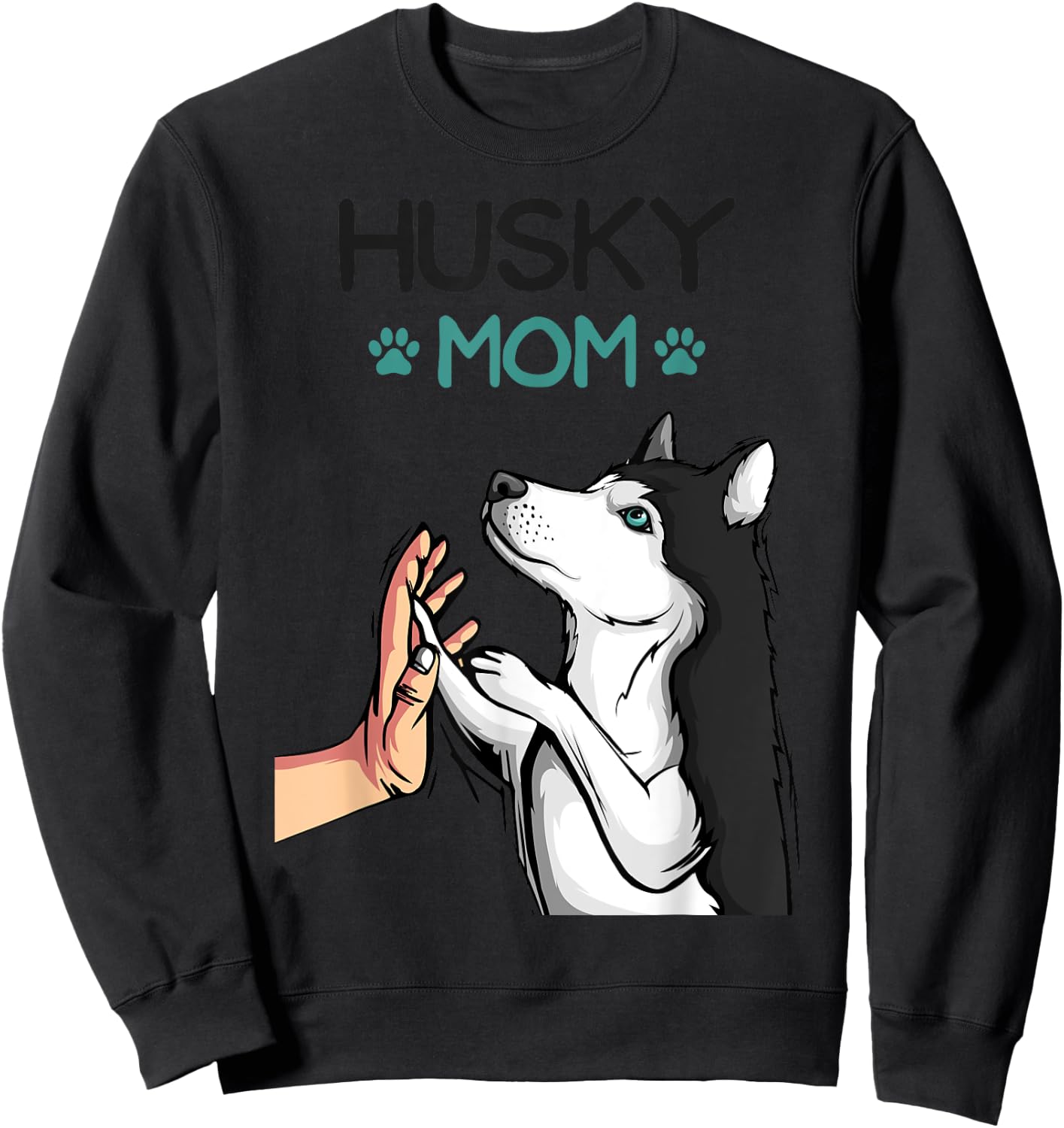 Husky Mom Dog Lover Girls Women Sweatshirt - Sweatshirt | Black