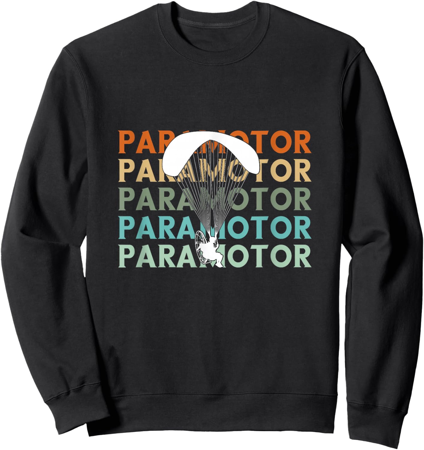 Paramotor Paraglider Paramotoring Paragliding Parachuting Sweatshirt - Sweatshirt | Black