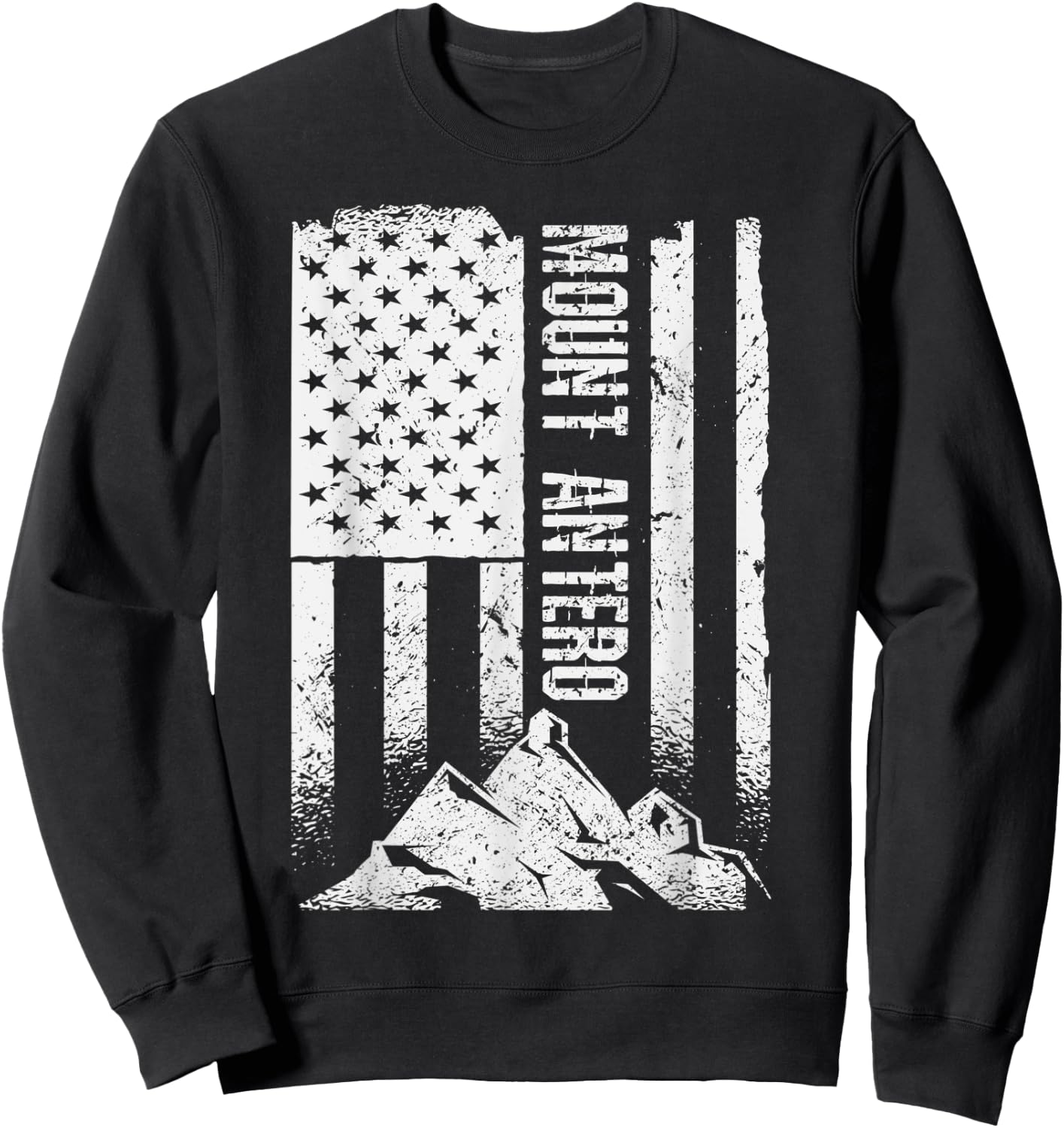 American Flag Patriotic Mount Antero Colorado Sweatshirt - Sweatshirt | Black