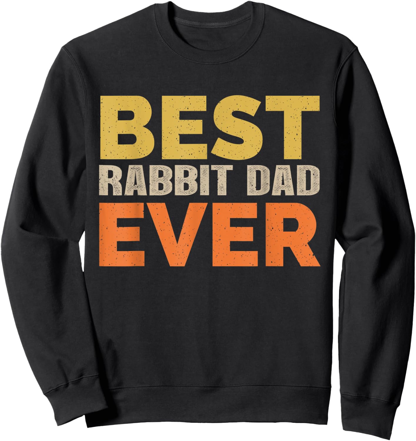 Best Rabbit Dad Ever Funny Saying Sarcastic Retro Rabbit Dad Sweatshirt - Sweatshirt | Black