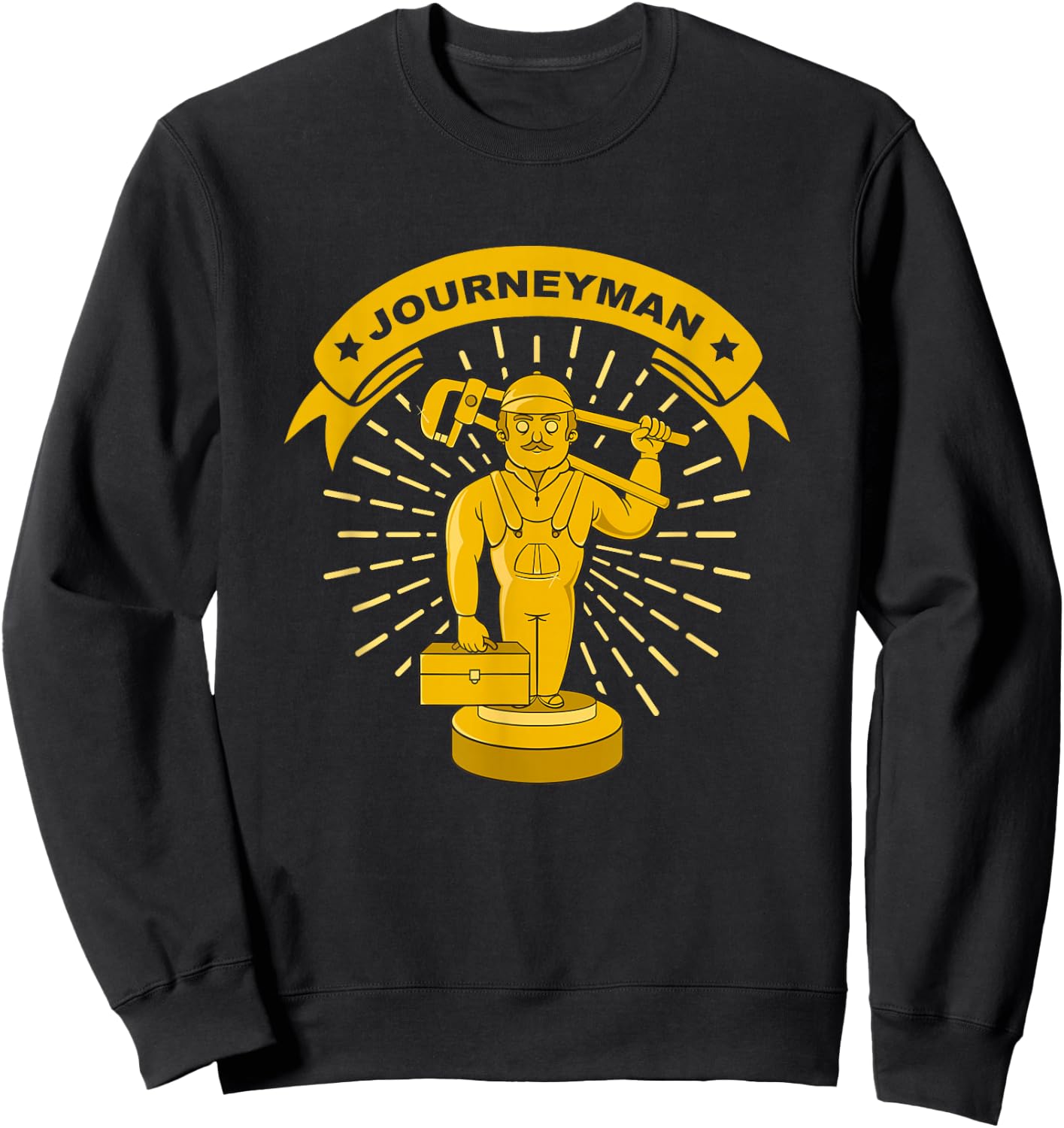 Journeyman Plumber Gift Trophy Statue Plumbing Sweatshirt - Sweatshirt | Black