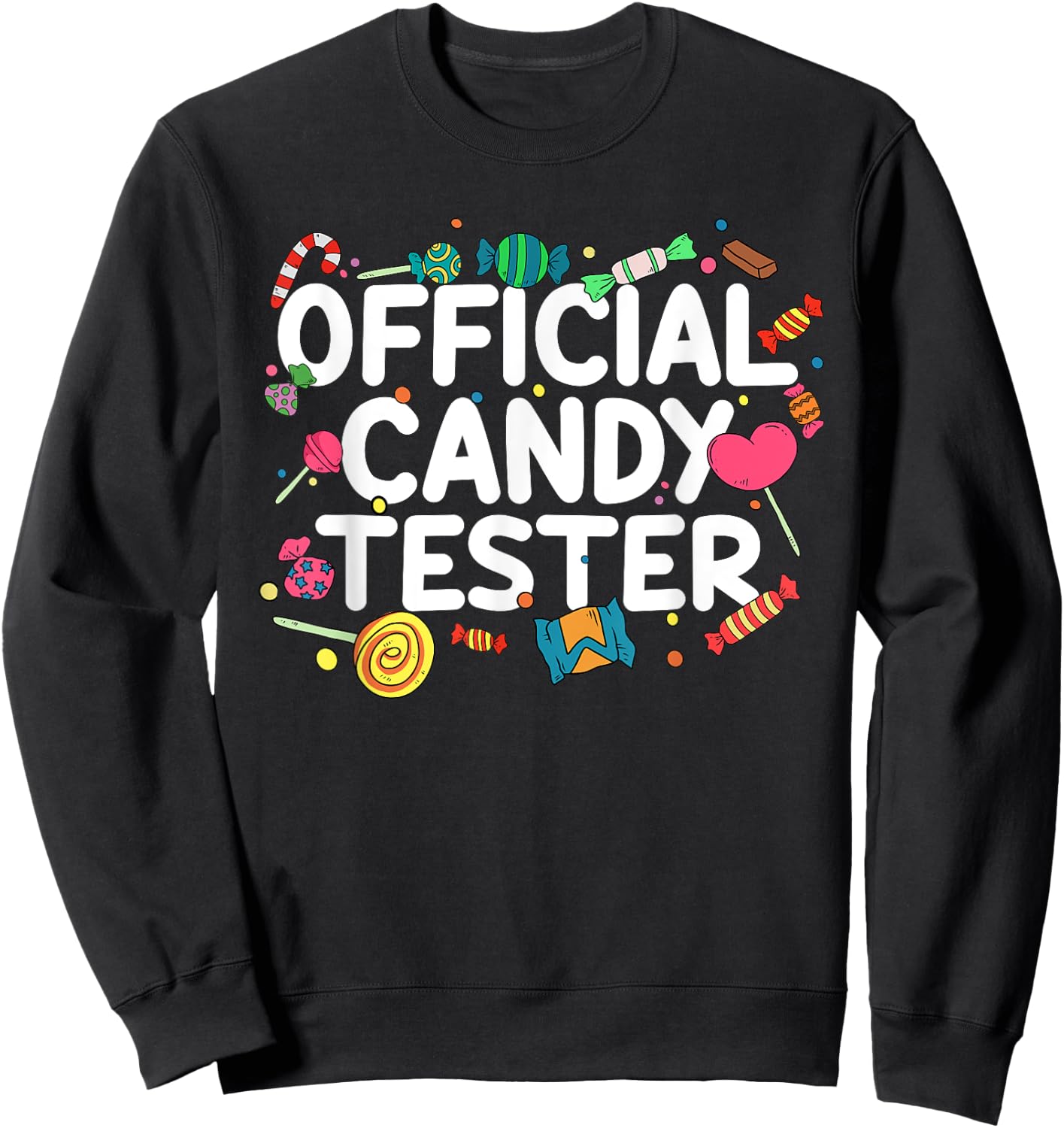 Cool Candy Art Men Women Kids Lollipop Candy Bar Halloween Sweatshirt - Sweatshirt | Black
