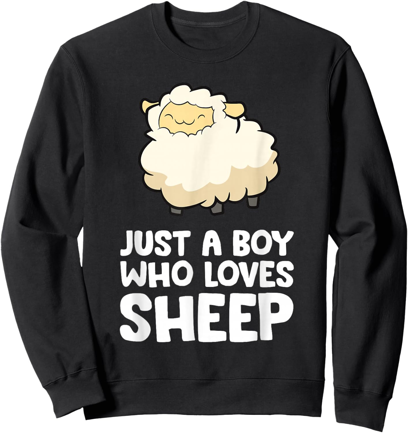 Sheep Lambs Sheep Farmer Just a Boy Who Loves Sheep Sweatshirt - Sweatshirt | Black