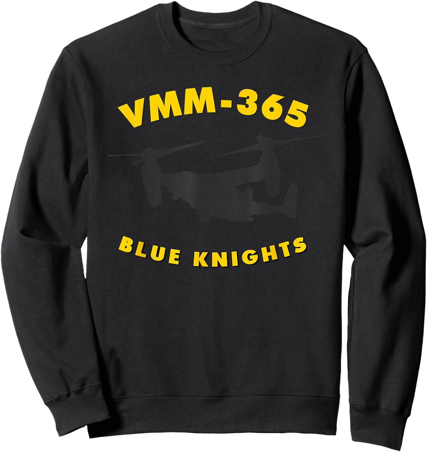 VMM-365 Blue Knights MV-22 Osprey Tiltrotor Squadron Sweatshirt - Sweatshirt | Black