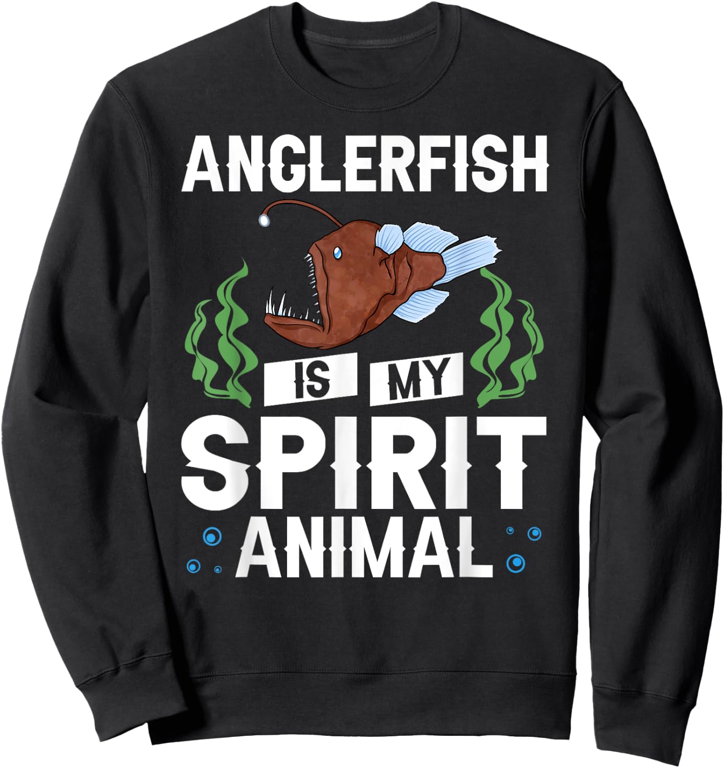 Anglerfish Deep Sea Angler Fish Skeleton Sweatshirt - Sweatshirt | Black