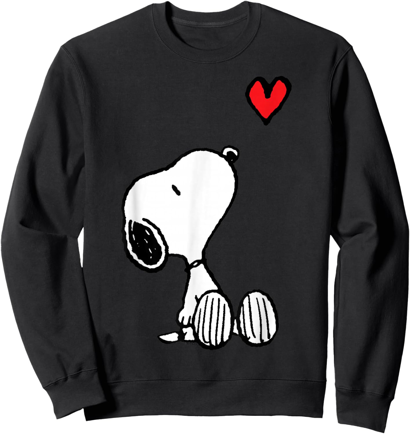 Peanuts Heart Sitting Snoopy Sweatshirt - Sweatshirt | Black