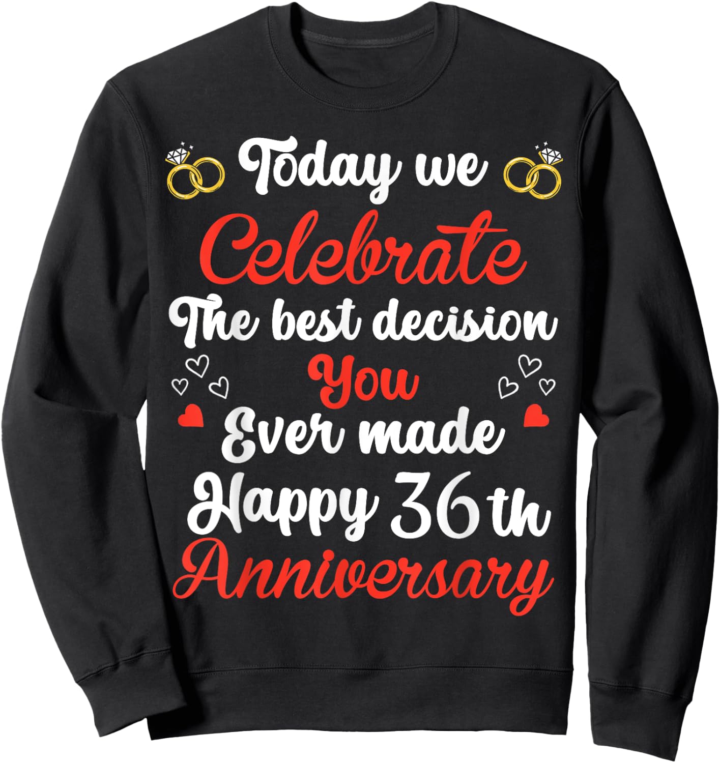 36 Years Anniversary Marriage Couples 36th Year of Marriage Sweatshirt - Sweatshirt | Black