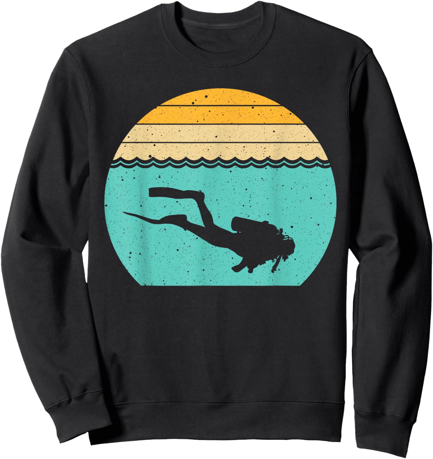 Cool Scuba Diving Women Sea Vintage 80s Scuba Diver Sweatshirt - Sweatshirt | Black