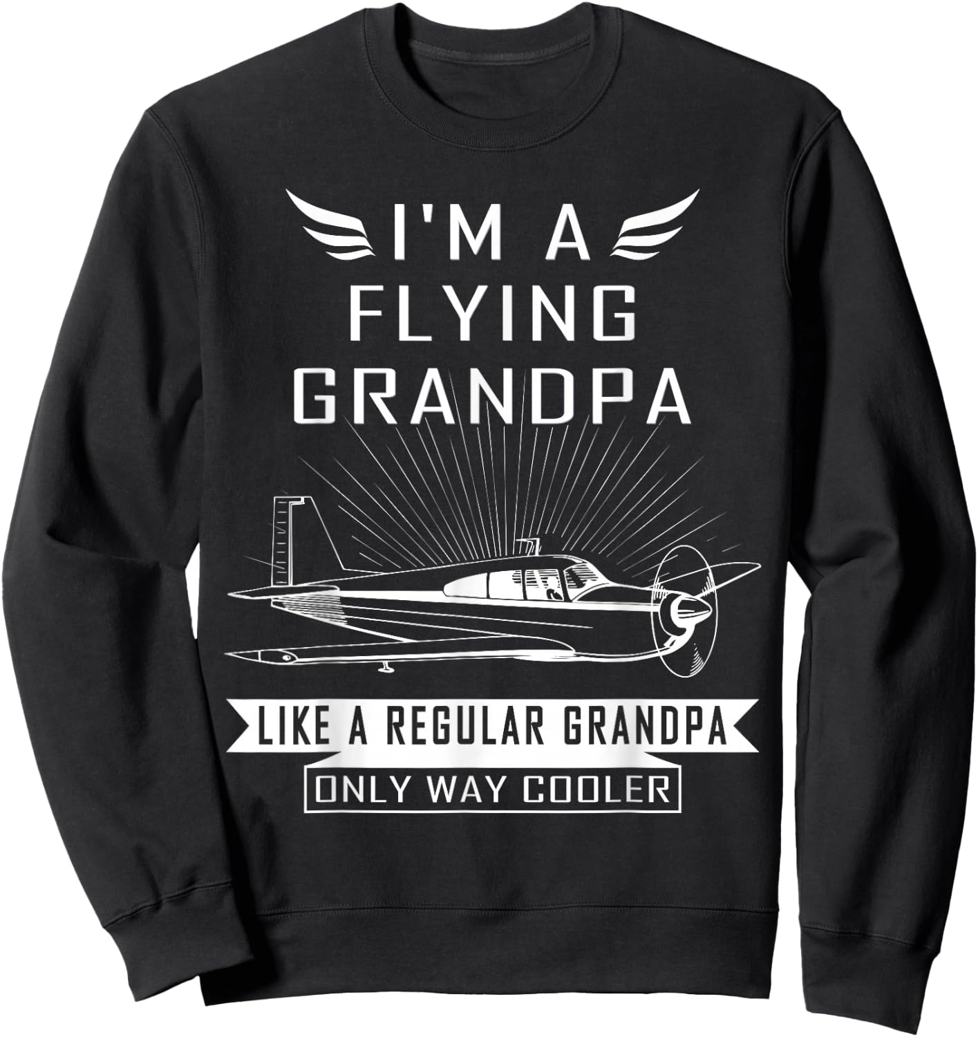 Flying Grandpa Shirt Pilot Gift Pilot Humor Sweatshirt - Sweatshirt | Black