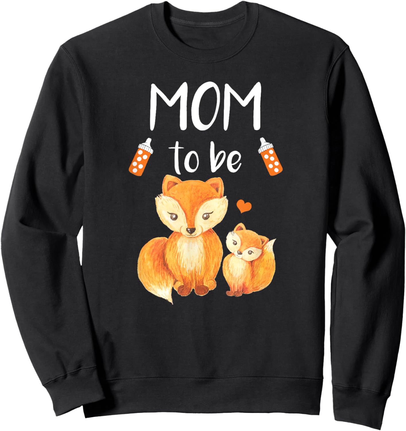 Mom To Be Fox Baby Shower Cute Forest Animal Sweatshirt - Sweatshirt | Black