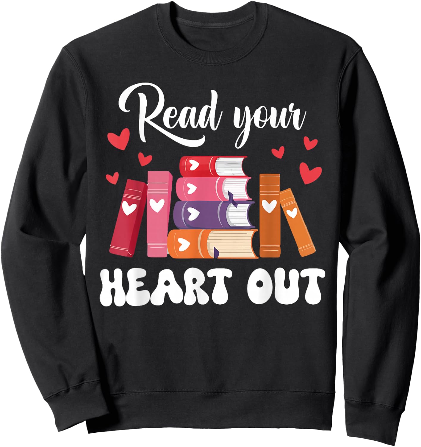 Cute Retro Reading Book Reader Women Valentine Sweatshirt - Sweatshirt | Black