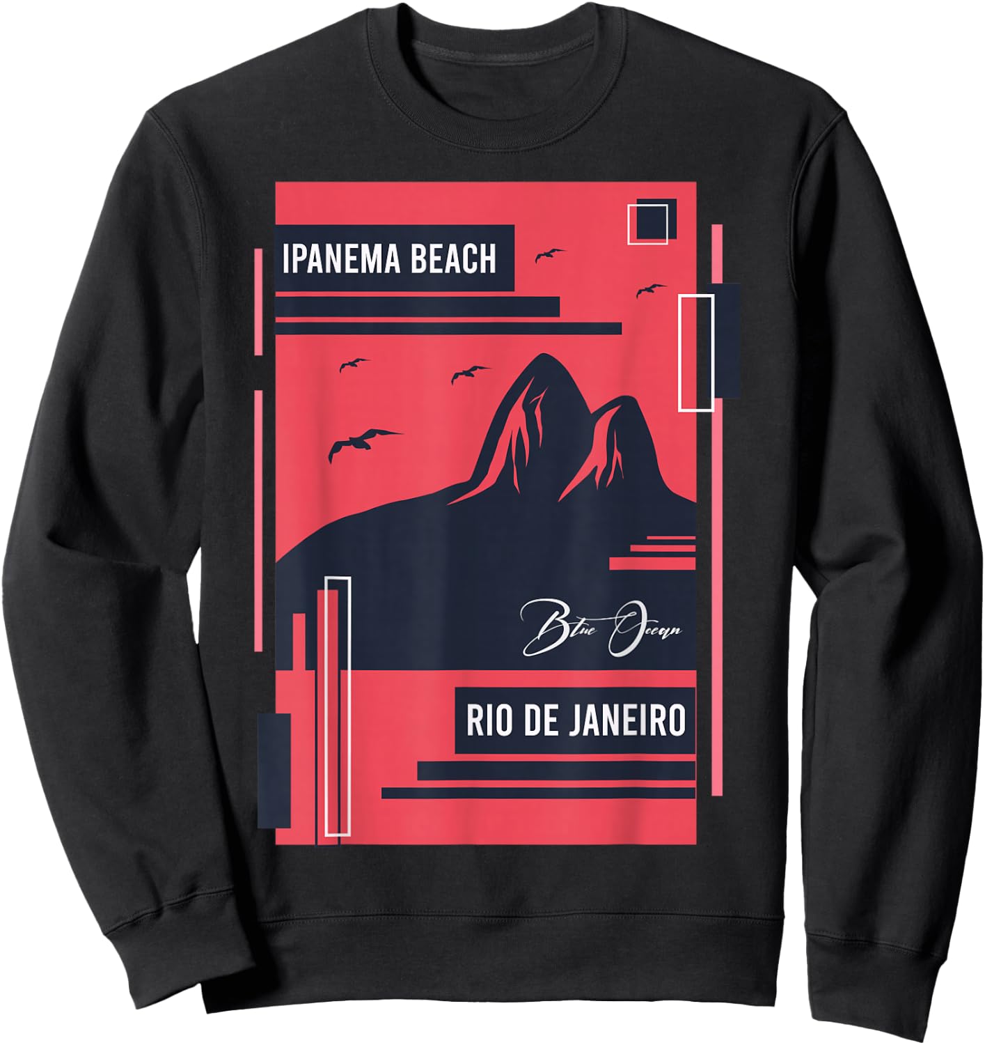Ipanema Beach Vacation Holiday Brazil Flag Sweatshirt - Sweatshirt | Black