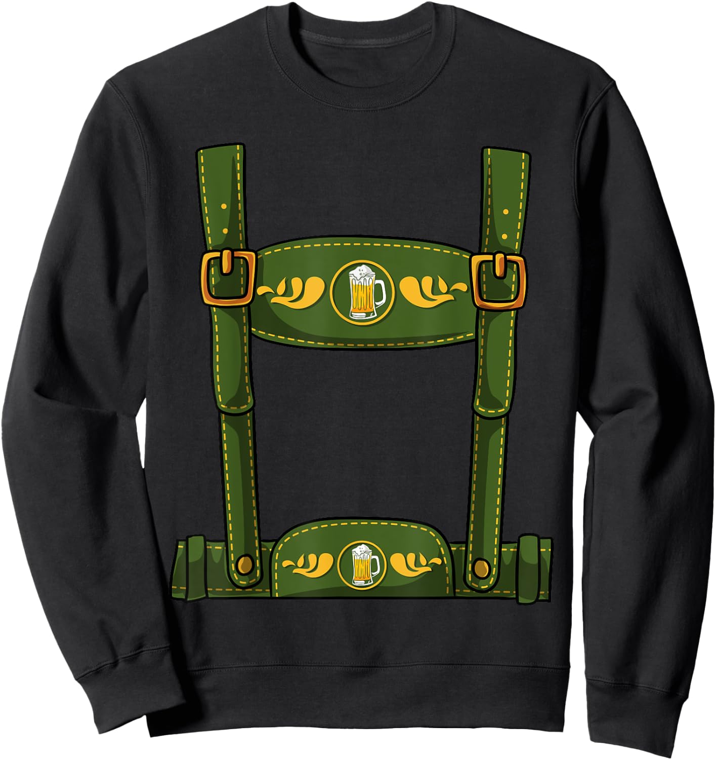 Oktoberfest Halloween Costume - Men's Leather Trousers Sweatshirt - Sweatshirt | Black