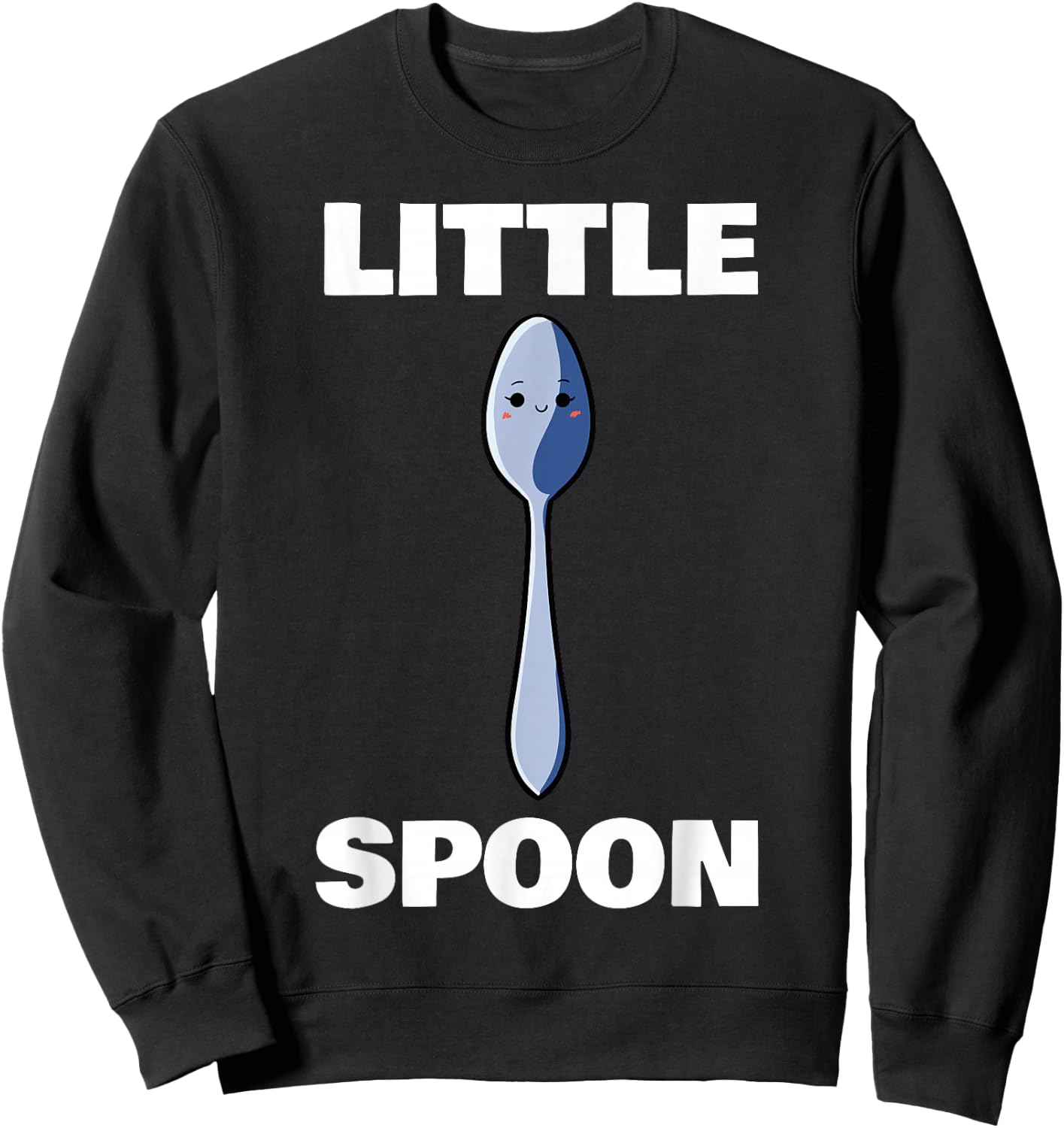 Big Spoon Little Spoon Matching Family Wedding Anniversary Sweatshirt - Sweatshirt | Black