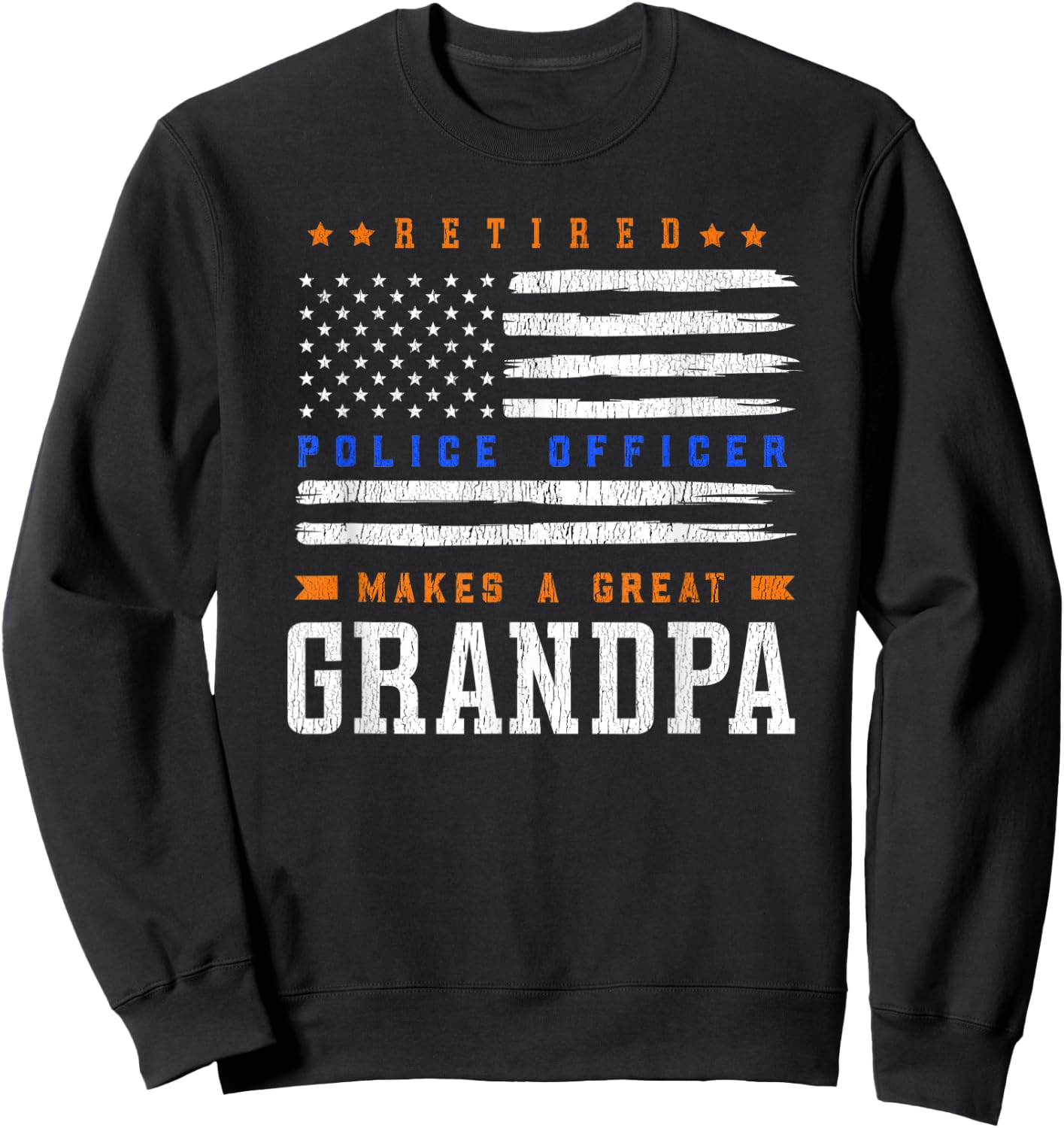 Retired Police Officer Grandpa Sweatshirt - Sweatshirt | Black
