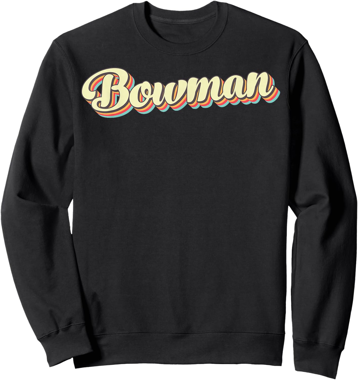 Bowman Retro Art Baseball Font Vintage Sweatshirt - Sweatshirt | Black